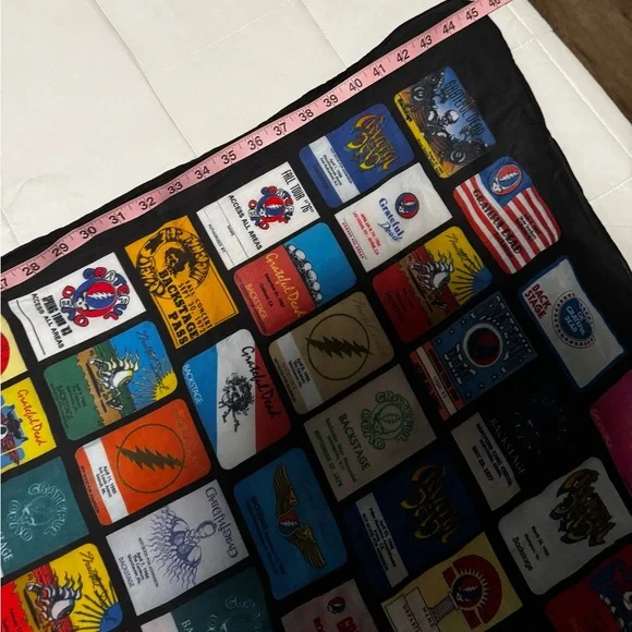 Grateful Dead backstage pass silk large scarf - Picture 4 of 7